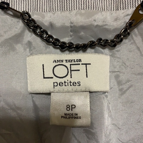 Ann Taylor Loft Jacket size 8p, grey and white pinstripe. Bundle and save - Picture 3 of 3